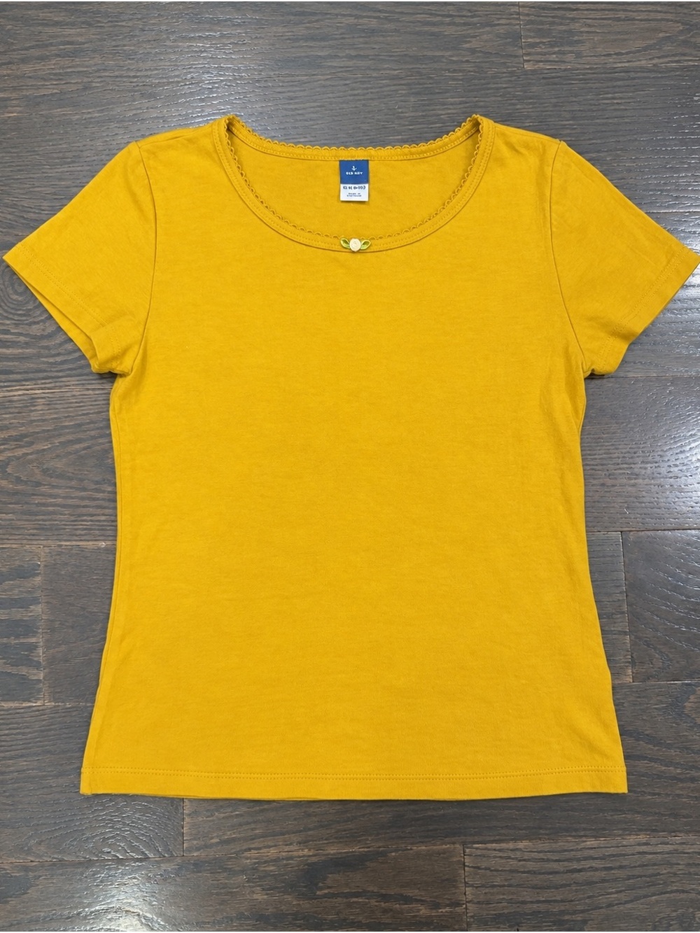 Old Navy Girls Short-Sleeve Scoop Neck Tee in Mustard Yellow